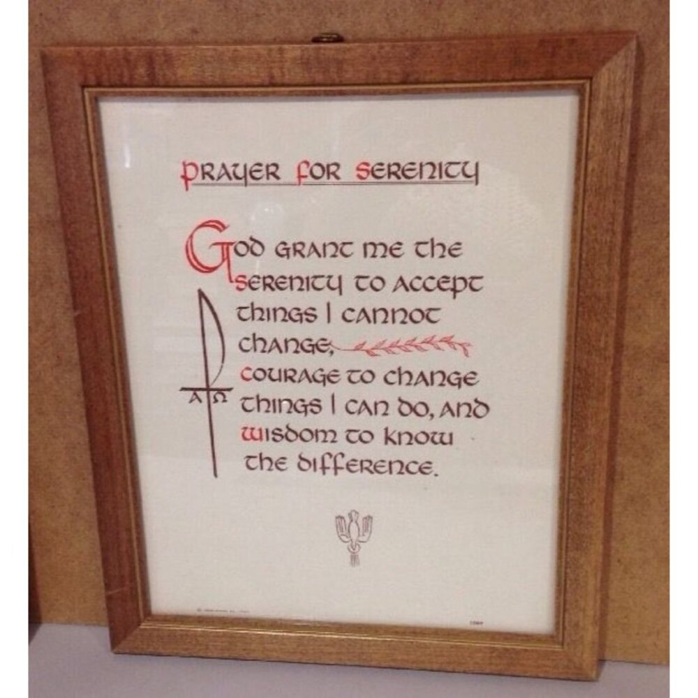 Serenity Prayer Framed Print Mid Century John Brandi Co Retro Religious Wall Art